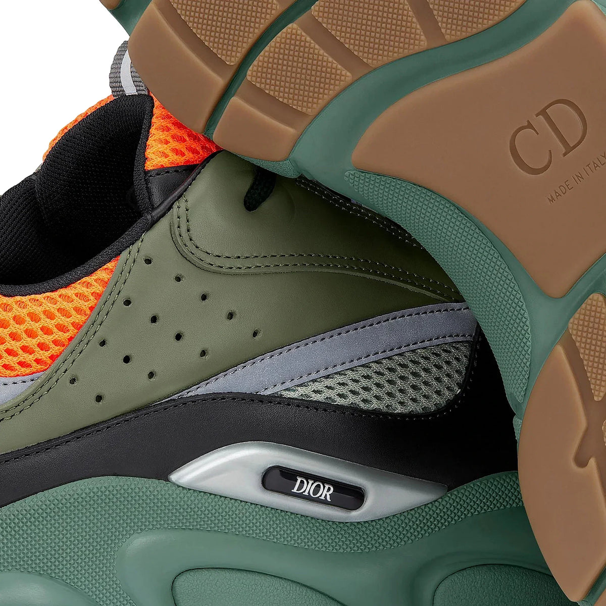 Dior B22 Orange Olive Black Trainer - Green