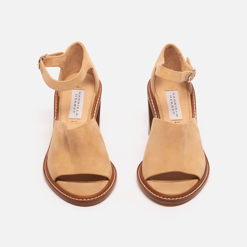 Gabriela Hearst Beige Suede Ankle Strap Sandal