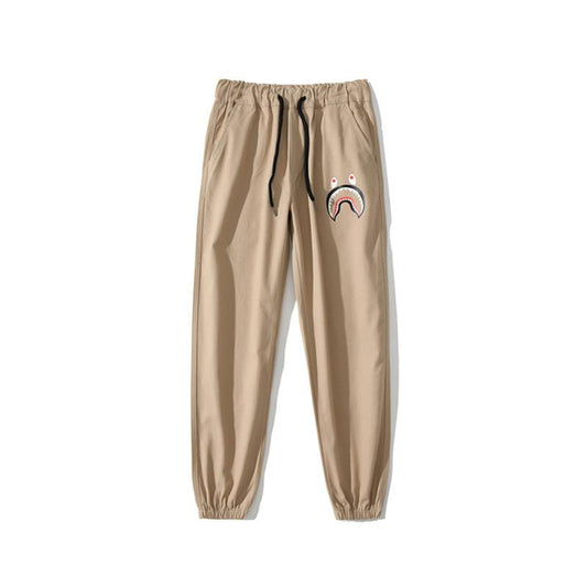 Bathing Ape Pant Trendy Brand Men's Shark Head Waist-Tied Ankle-Tied Woven Fabric Trousers