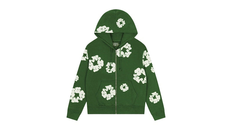 Denim Tears Cotton Wreath Zip Hoodie Green