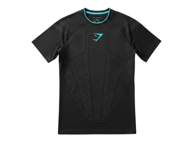 Gymshark Onyx V1 T-Shirt Black/Onyx Grey/Brand Blue