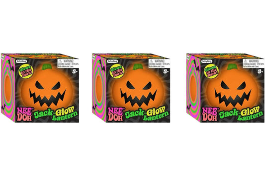 NeeDoh Jack Glow Lantern Squishy Fidget Toy 3x Lot