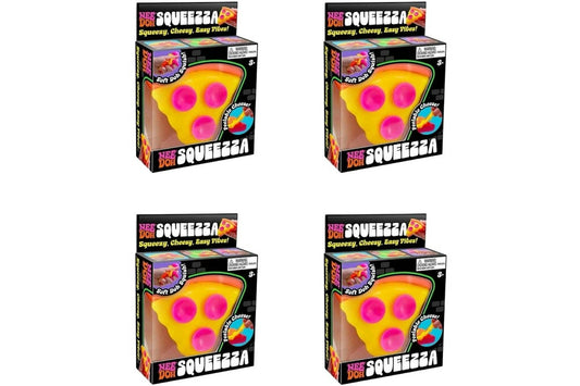 NeeDoh Squeeza Pizza Squishy Fidget Toy Yellow Crust 4x Lot