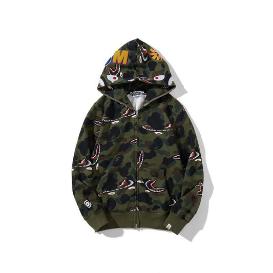 Bathing Ape Jacket Autumn and Winter Camouflage Men's and Women's Casual Camouflage Thin Sweater Baggy Coat