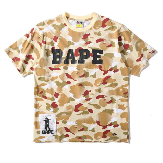 Bathing Ape T-Shirt Summer Letter Print Camouflage Short Sleeve T-shirt