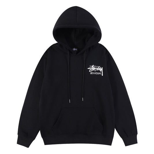 Stussy Hoodie Embroidered Fleece Fashion Hooded Sweater