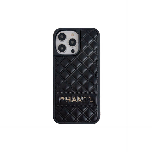 Vintage Leather CC iPhone Case Black