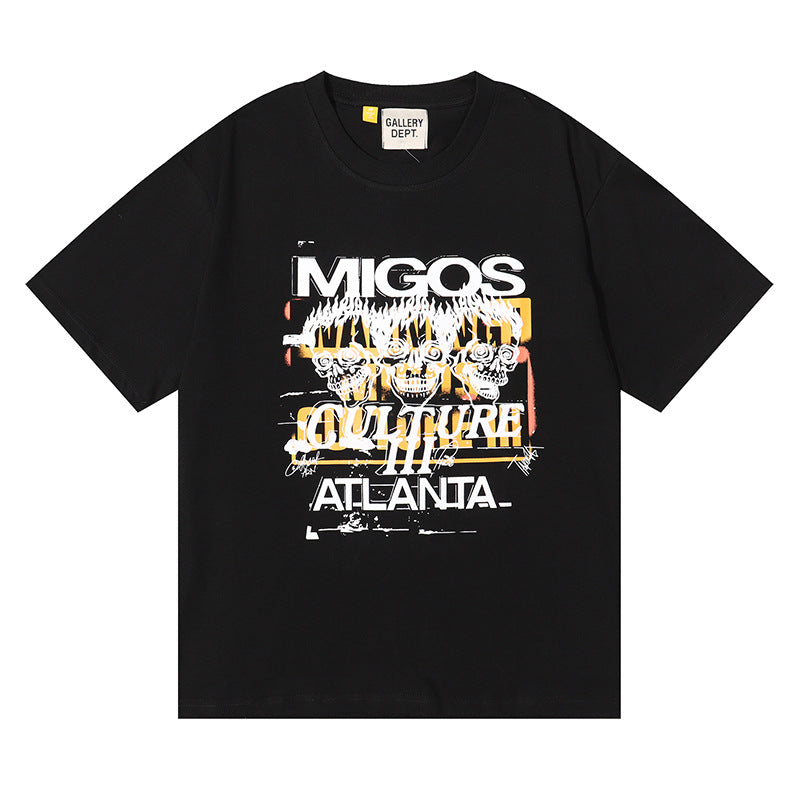 Gallery Dept T-shitrs Gilding Design Double Yarn Cotton Short Sleeve