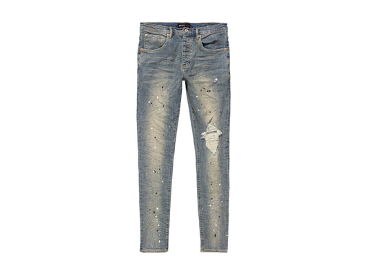 Purple Brand Purple Brand Mid Rise Destroy Paint Jeans Blue