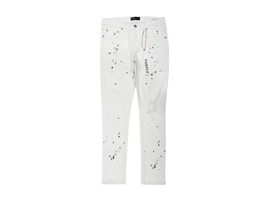 Purple Brand Paint Blowout Denim Pants White