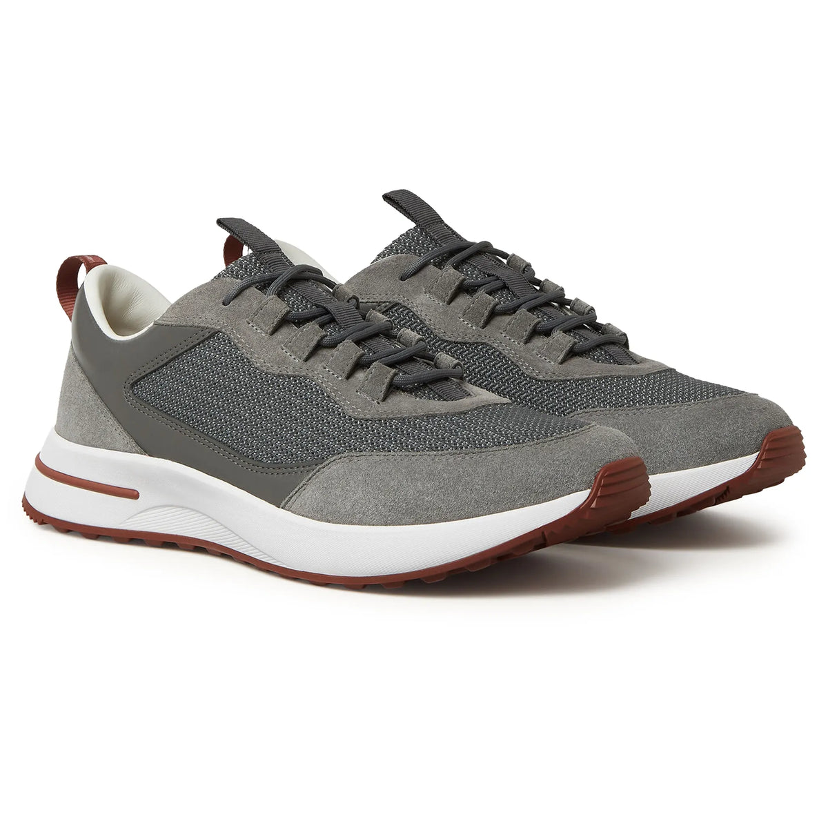 Loro Piana Week End Walk Light Urban Stone Suede Mesh Sneaker
