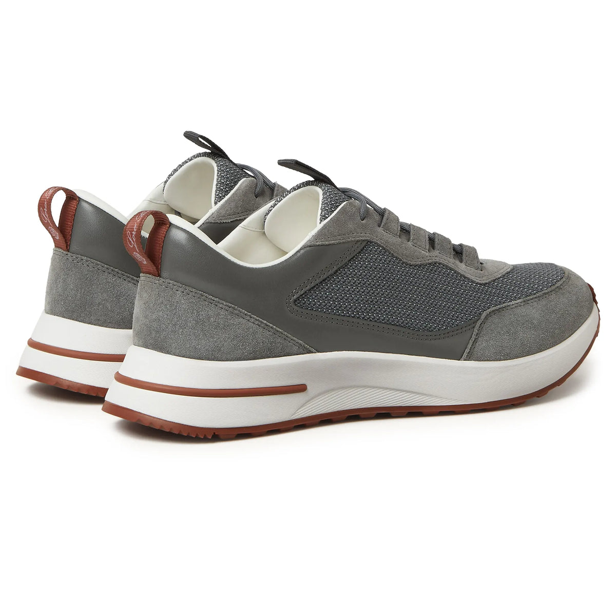 Loro Piana Week End Walk Light Urban Stone Suede Mesh Sneaker
