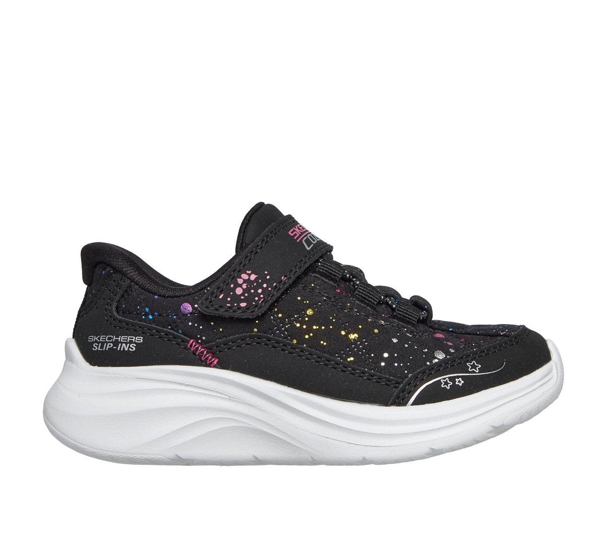 Skechers Slip-ins: Comfy Sprints - Cozy Fit Colordrip, BLACK / MULTI