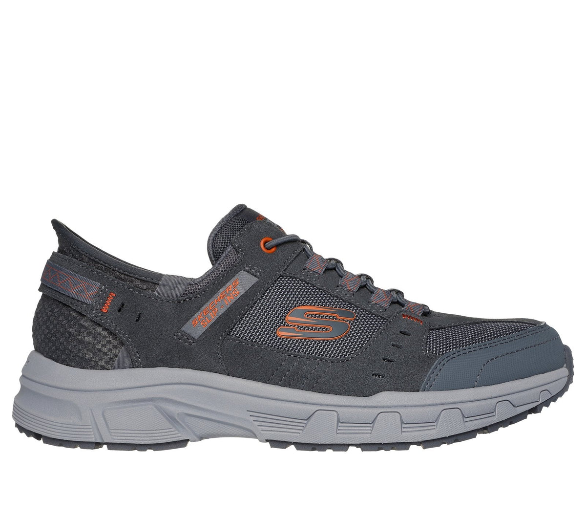 Skechers Slip-ins Relaxed Fit: Oak Canyon, GRAY / ORANGE