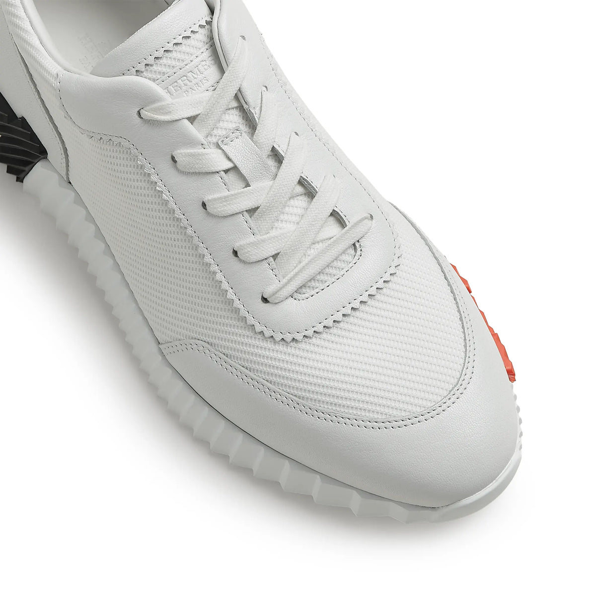 Hermes Paris Bouncing Mesh Leather Sneaker Blanc
