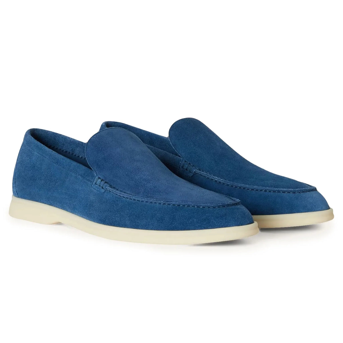 Loro Piana Summer Walk Suede Cobalt Ink Loafers - Blue