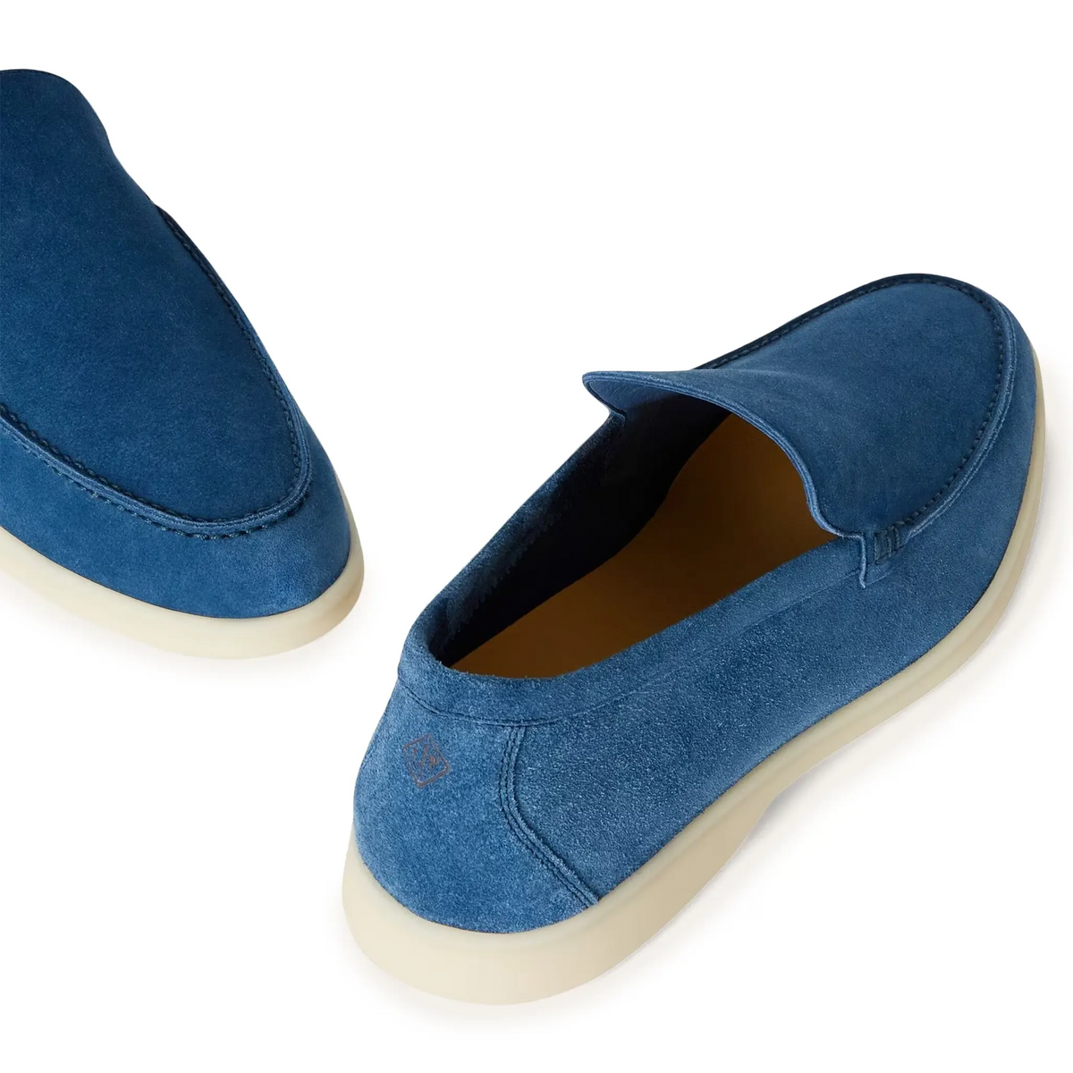 Loro Piana Summer Walk Suede Cobalt Ink Loafers - Blue