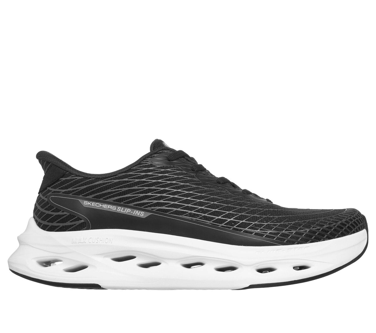 Skechers Slip-ins: Max Cushioning Glide-Step - Sapphire, BLACK / WHITE