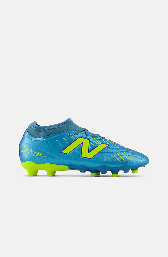 New Balance Tekela Team Low Laced Jnr FG V5 Shoes - Metallic Blue/Alkaline Green