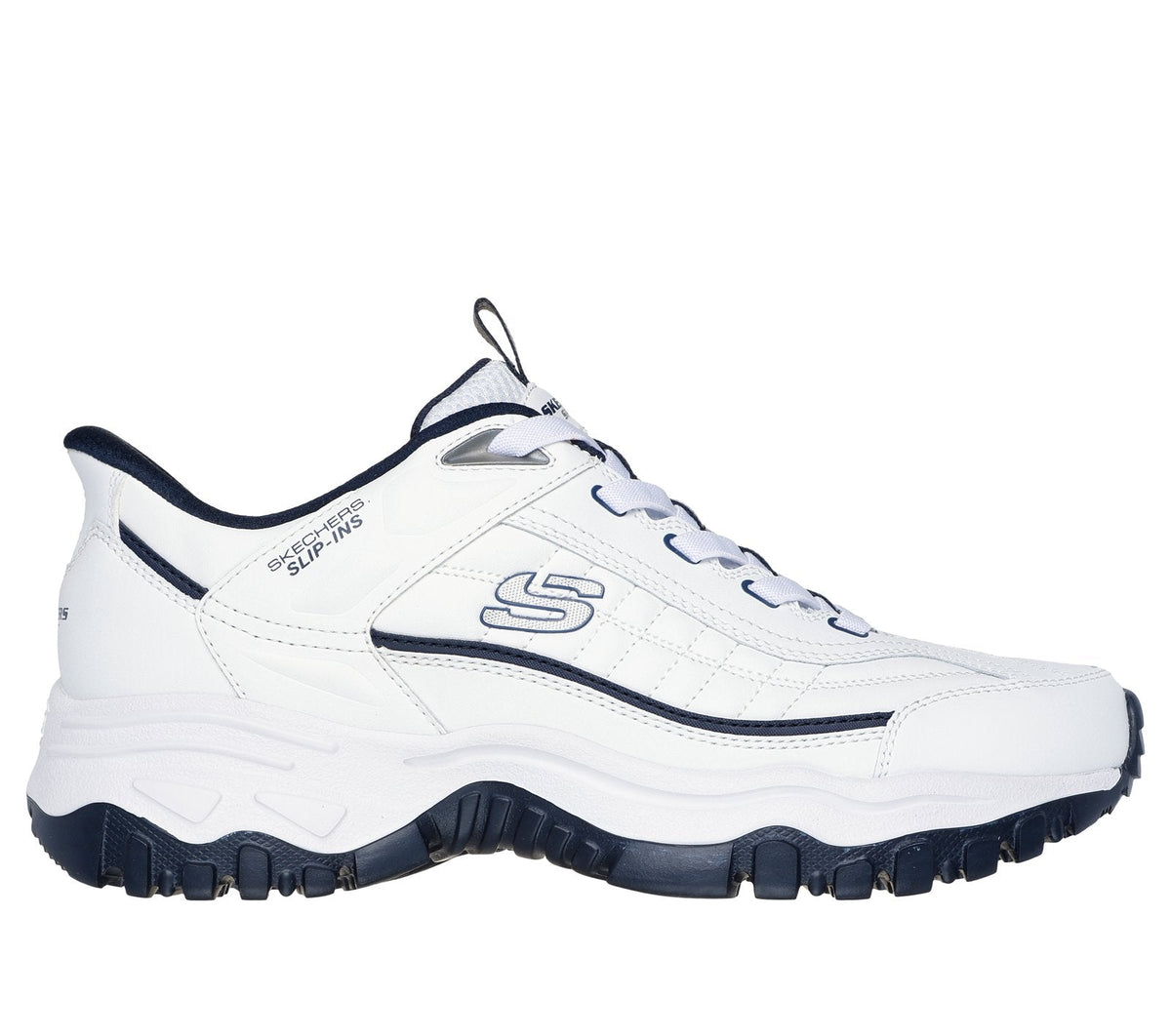 Skechers Slip-ins: E'Lite Afterburn - Grill Corporal, WHITE / NAVY