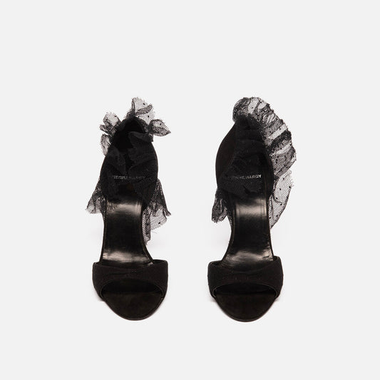 Pierre Hardy Black w/ Frilly Lace Pumps (38)