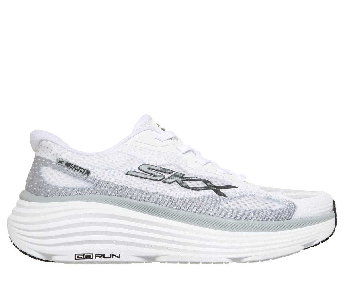 Skechers Slip-ins: Max Cushioning Endeavour - Pace Rhythm, WHITE / BLACK