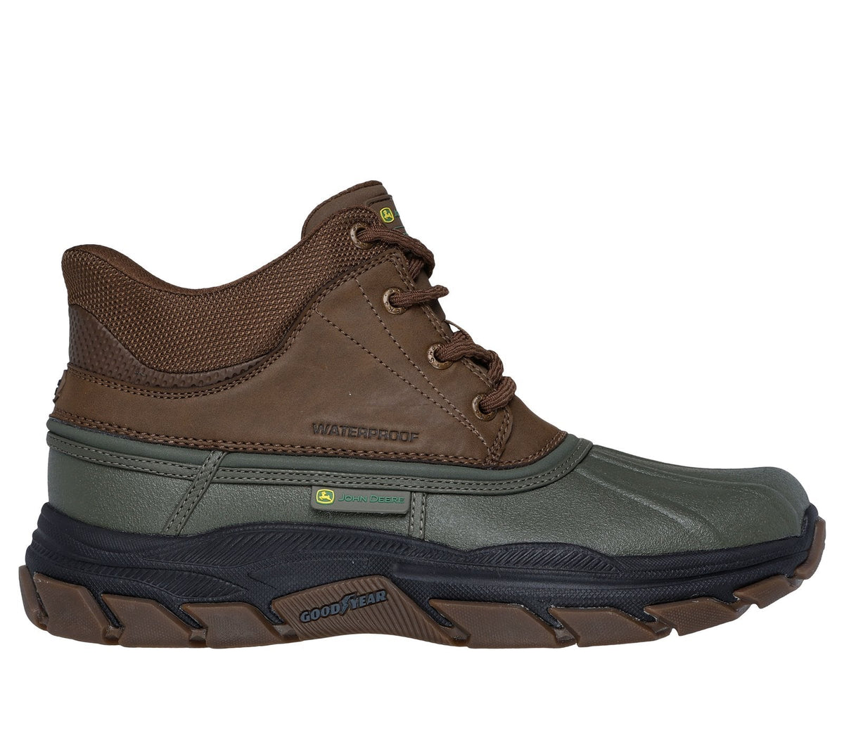 Skechers Slip-ins John Deere Waterproof Relaxed Fit: Respected - Swamper, OLIVE / BROWN